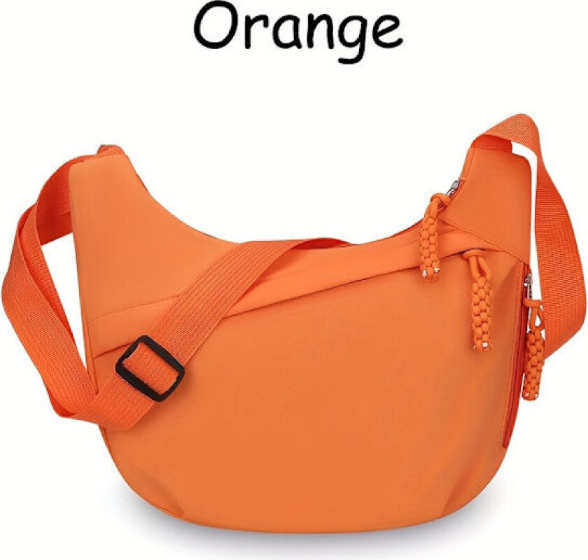 Slitesterk nylon crossbody-veske for kvinner, tyverisikker med flere rom (rommer iPad), 12,7 cm - forskjellige farger (svart/hvit/oransje/rosa/blå)