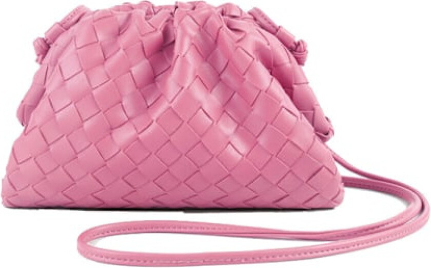PU Vevd Veske Satchel Sky Mini Lær Clutch Rosa