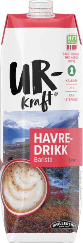 Havredrikk Ukraft Havredrikk av norsk havre er rik på kalsium, vitamin D og B12 og kilde til jod og folat. Drikken kan steames og er uten tilsatt sukker.