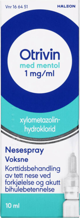 Otrivin Nesespray Mentol 1mg 10ml