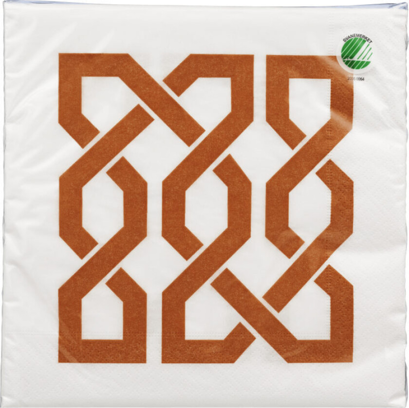 Serviett Middag Trelags middagsserviett med design, 40x40cm, 20 stk. FSC og Svanemerket.