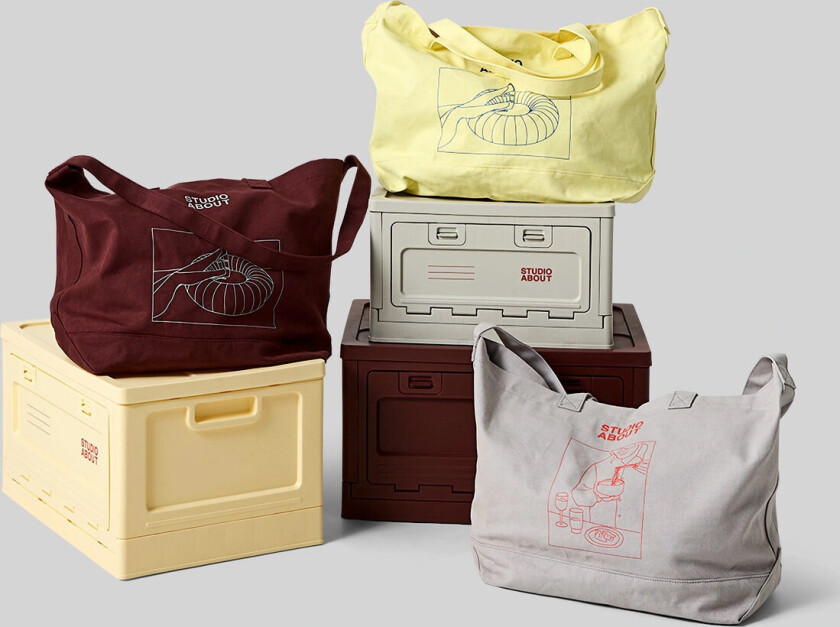 Tote Bag, Bordeaux/Mint - Burgundy - L:32CM