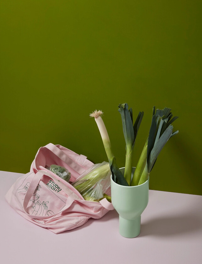 Tote Bag, Rose/Green - Pink - L:32CM