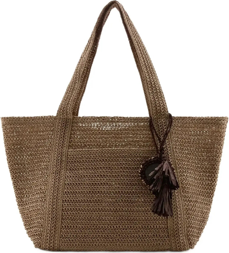 Natural Fibre Tote Bag - Beige - ONE SIZE