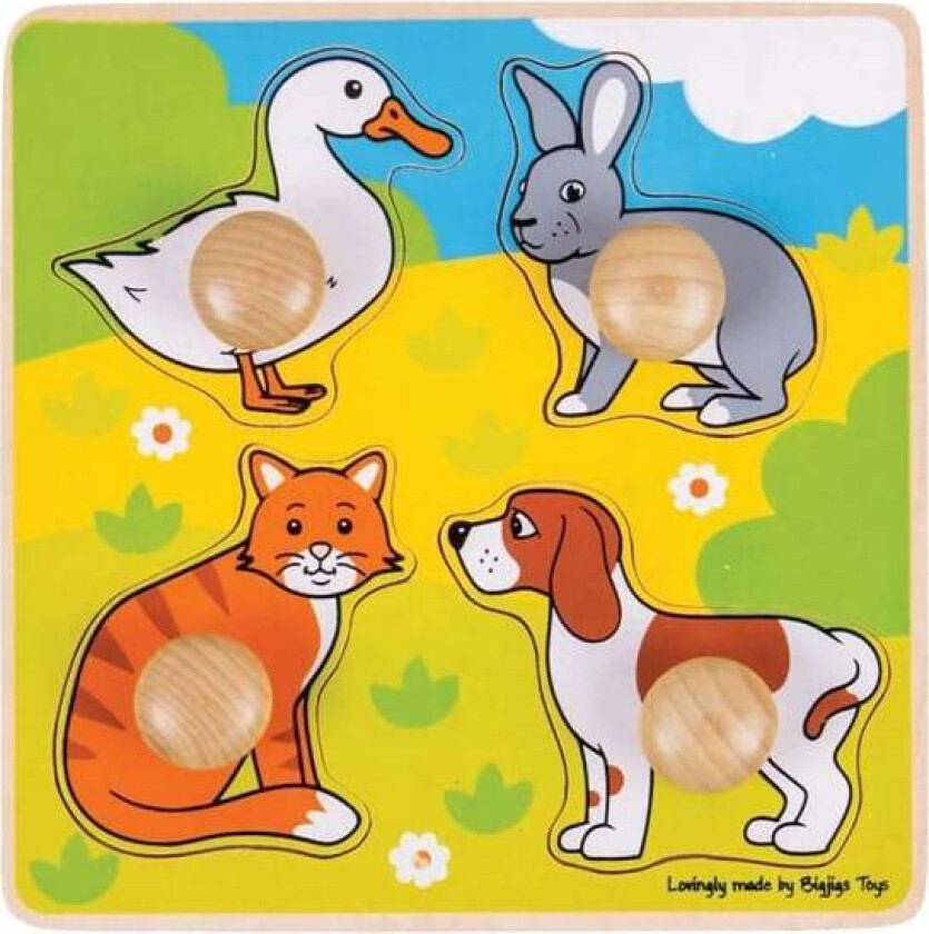 Wooden My First Knob Puzzle Pets - 4 pcs. Tre