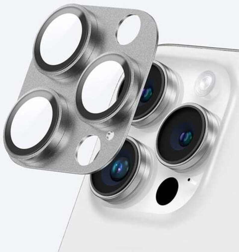 Aviation-Grade Alloy Tempered Glass Lens for iPhone 16 Pro / 16 Pro Max Camera Lens - Gray