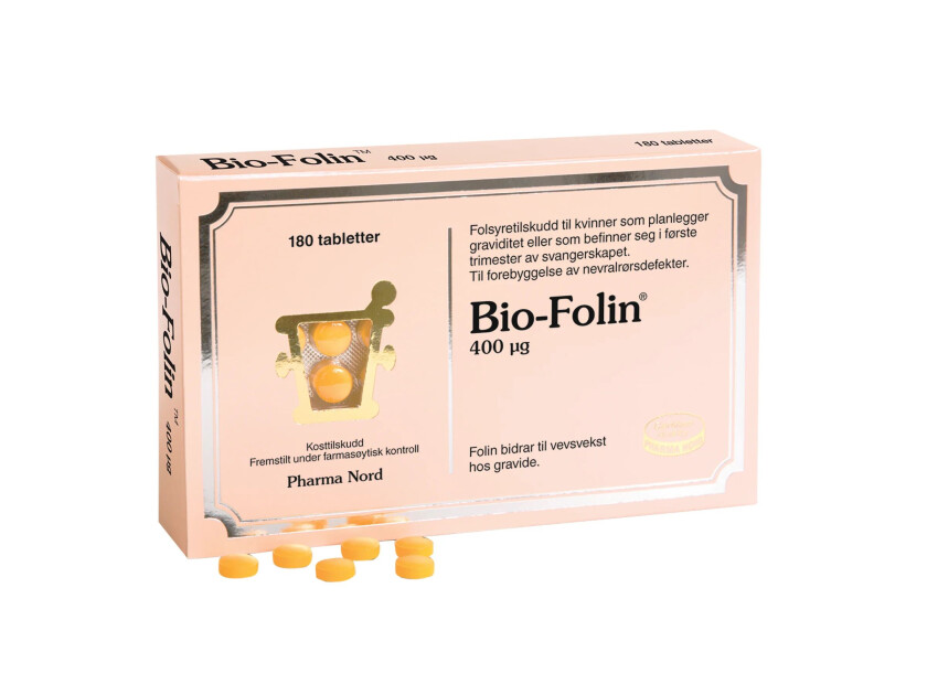 Bio-Folin tab 400 mcg, Folsyre, 180 tabletter