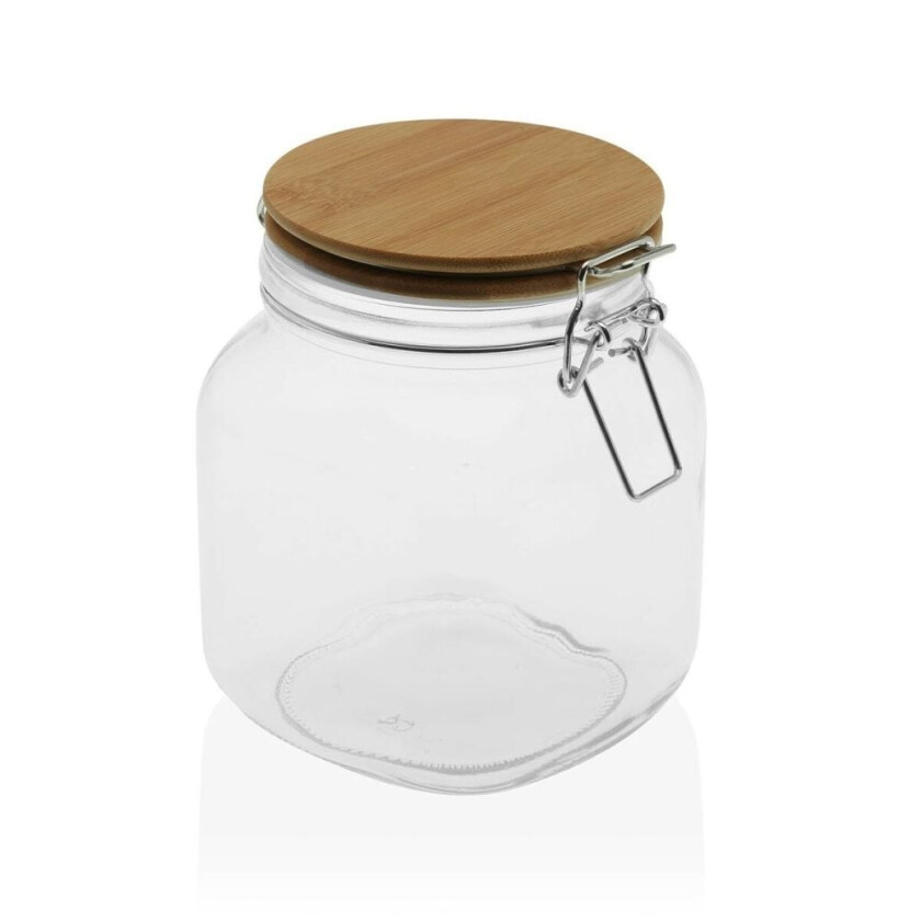 Glasskrukke Versa 1 L 8,5 x 15 cm Glass Bambus