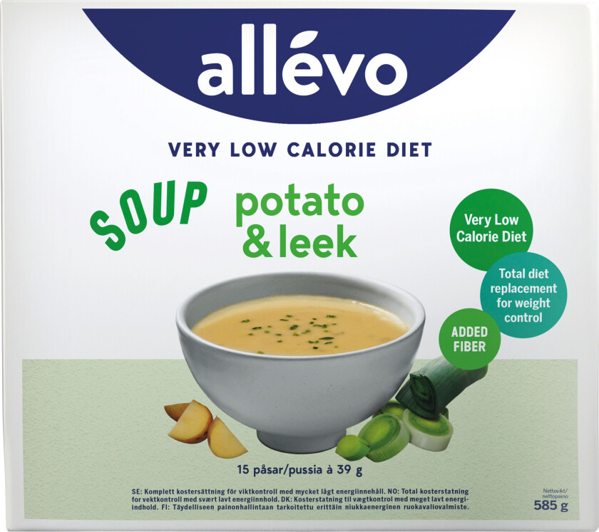 Allevo VLCD Soup Potato & Leek, 15 x 39 g