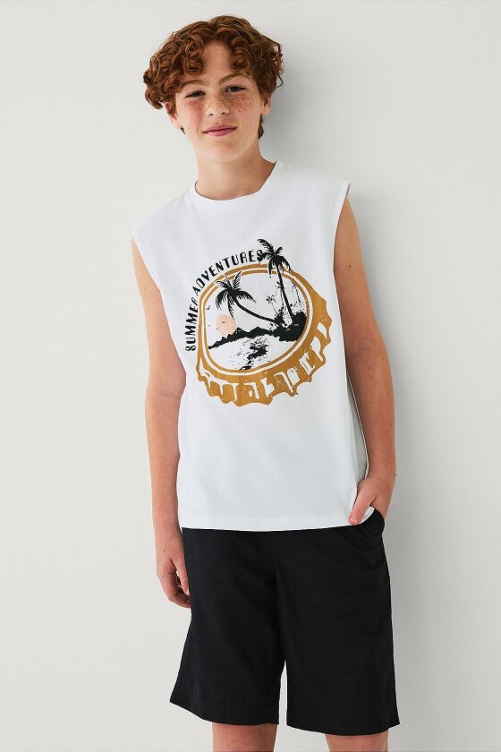 Shorts i lin - Svart