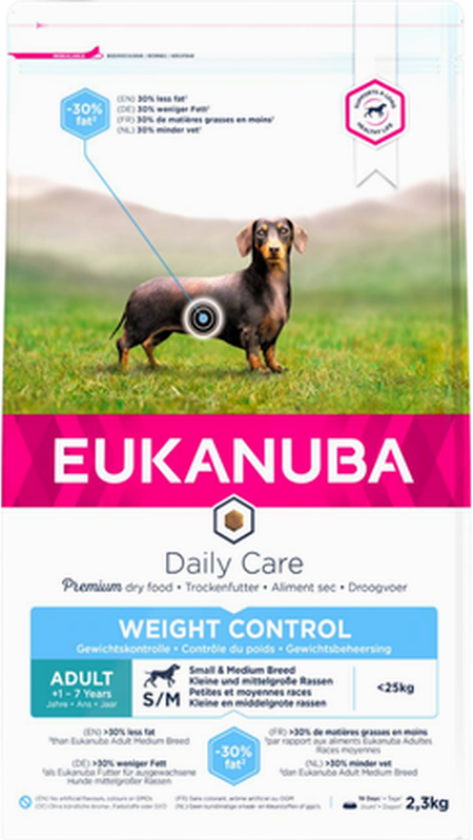 Dog Adult Weight Control Small/Medium 2,3 kg - Hund - Hundefôr & hundemat - Tørrfôr for hund - Eukanuba