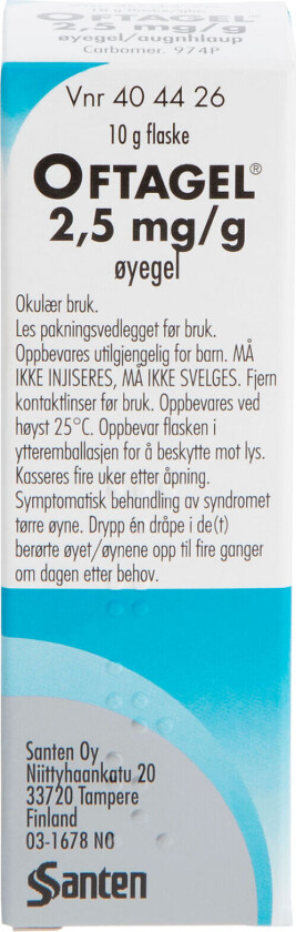 Bilde av Øyegel 2,5mg/g, 10 g.