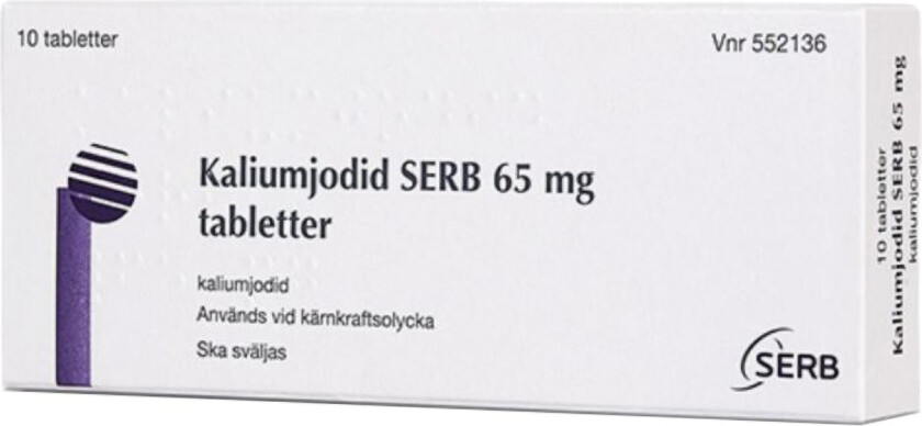 Kaliumjodid 65 mg tabletter, 10 stk.
