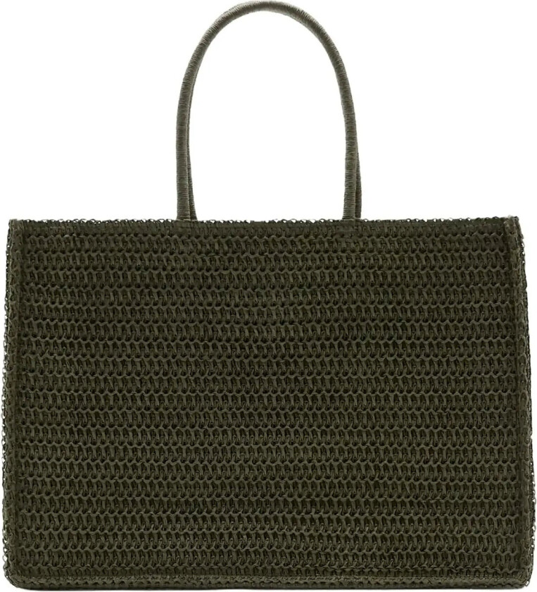 Natural Fibre Tote Bag - Khaki green - ONE SIZE