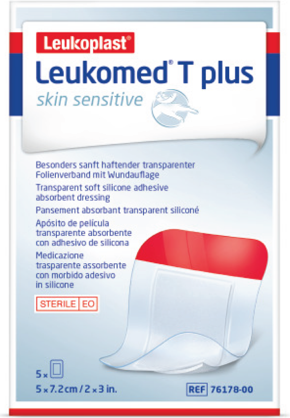 Leukomed T-Plus Skin Sensitive Filmbandasje, 5x7,2cm, 5 stk.