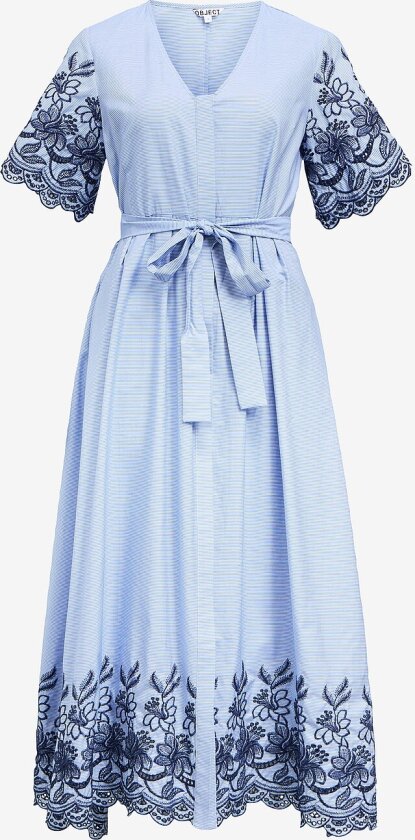 Maxikjole objVanna S/s RE V-neck - Blå