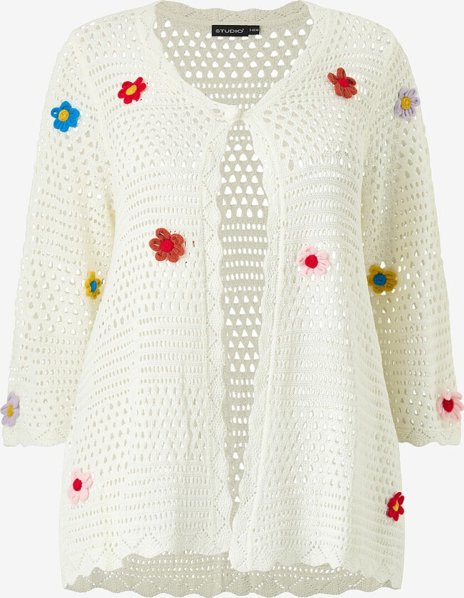 Kardigan smaya Knit Cardigan With Flowers - Hvit