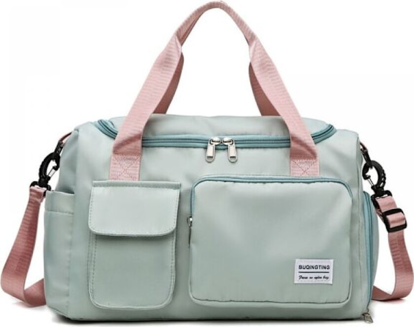 Gymbag med våtlomme, reisebag for kvinner og menn, slitesterk og sammenleggbar, lettvekt - Mintgrønn