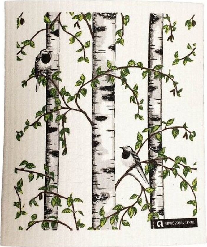 Bilde av Björkdungen oppvaskklut 17x20 cm offwhite/grønn