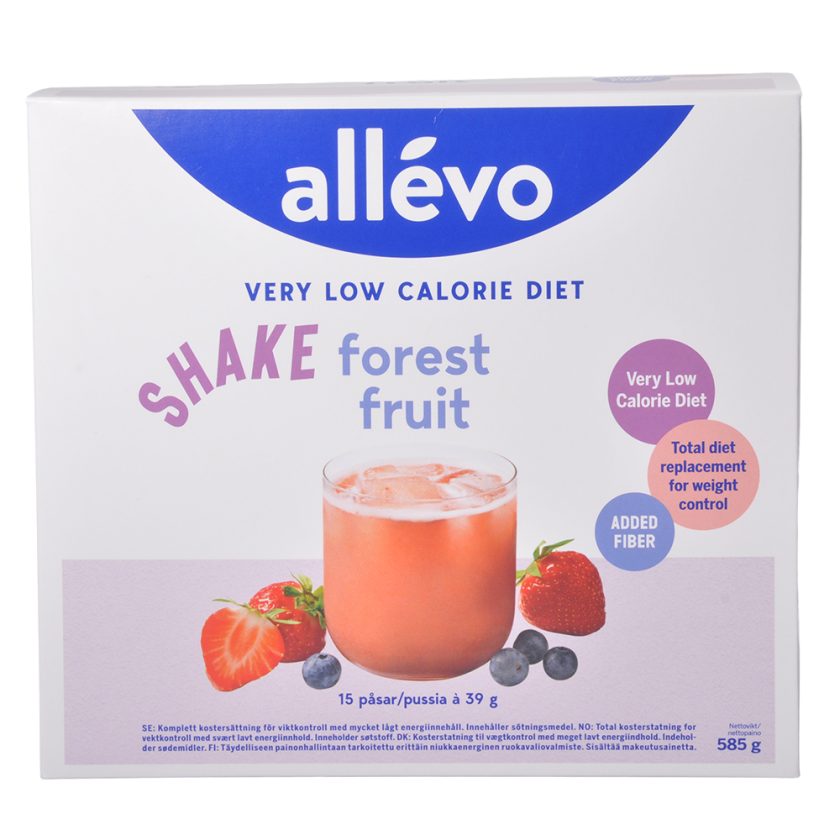 Allevo VLCD Shake Forest Fruit, 15 x 39 g