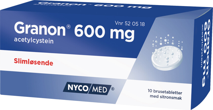 Brusetabletter 600mg, 10 stk.