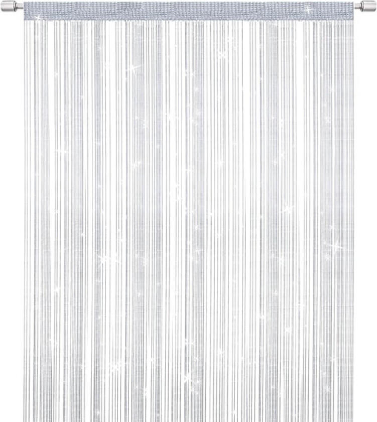 Trådgardiner Dør Myggnett, Elegant Skillevegg Duskgardin for Hjemmeinnredning, Romdeler for Dører og Vinduer, Hvit (100x200cm)