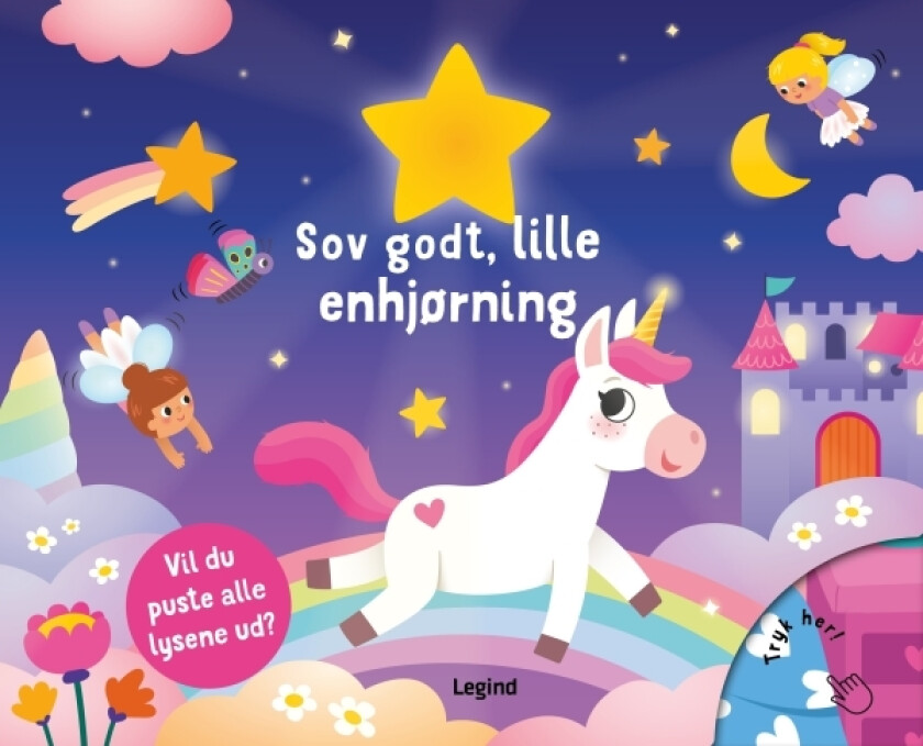 Blås ut lyset: sov godt, lille enhjørning | Språk: Dansk