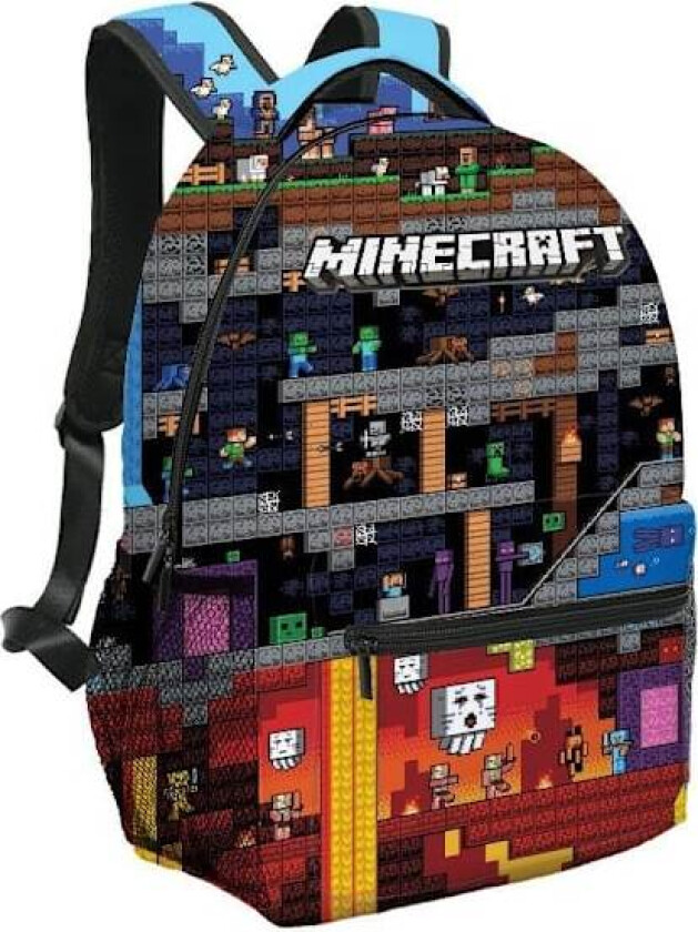 Kompatibel Minecraft Ryggsekk For Gutter | Svart Skolesekk For Barn | Grønn Creeper Zombie Skjelett Enderman & Huleedderkopp{ee} H