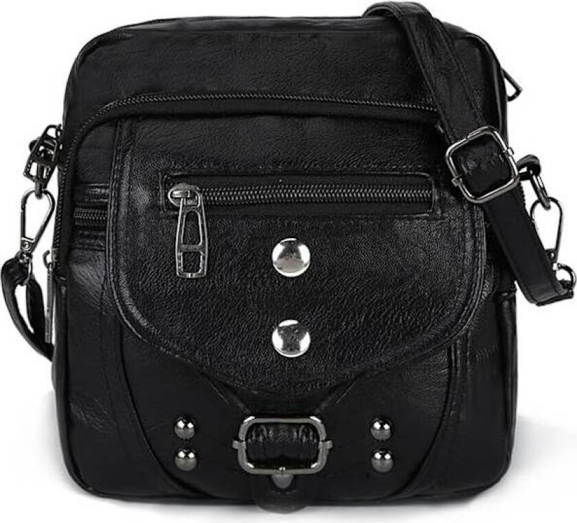 Crossbody telefonvesker for kvinner, små myke skinnlommebøker, håndvesker, skuldervesker, damer, multifunksjonelle vesker svart