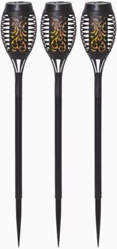 Solcelle-sokkellampe 3-p Flame Mini