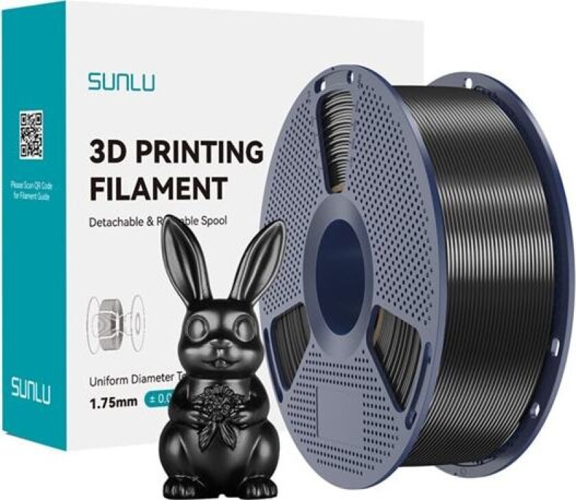 PLA+ silkefilament (svart)