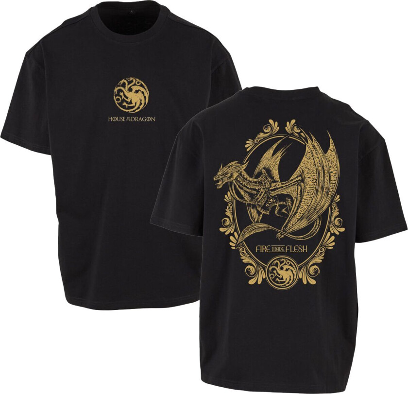 T-skjorte - House of the Dragon - Fire Made Flesh - M til 3XL - Herrer - svart
