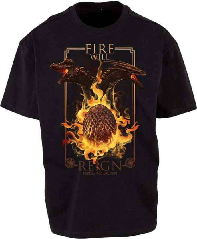 T-skjorte - House of the Dragon - Fire Will Reign - M til 3XL - Herrer - svart