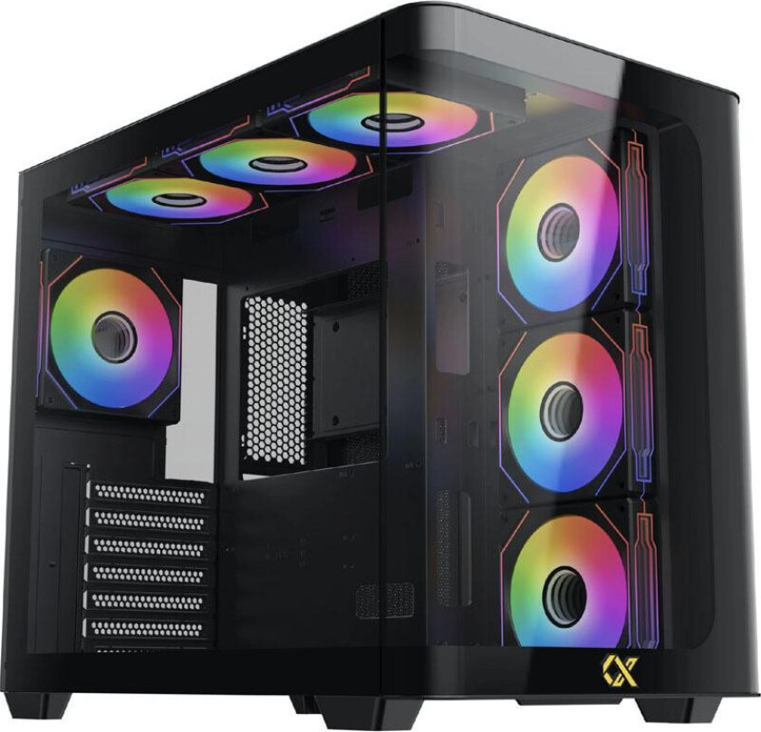 Xigmatek Pano Gaming PC-kabinett - E-ATX, RGB, Svart