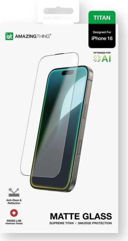 Titan Matte Glass tempered glass for iPhone 16