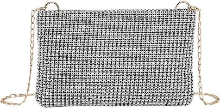 Glitterende konvoluttveske for kvinner, skulderveske med kjede, crossbodyveske