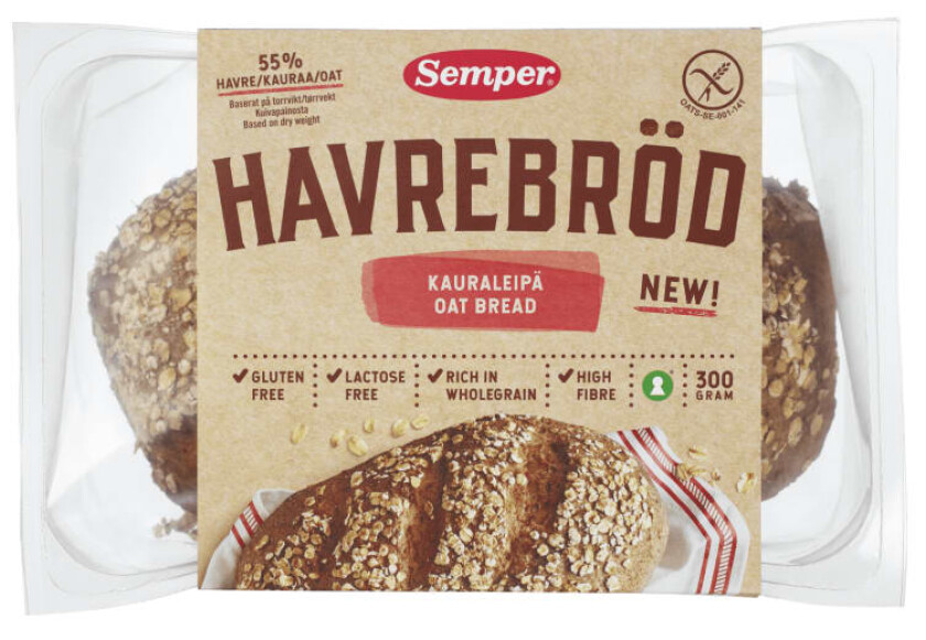 Semper Havrebrød Glutenfri 300g