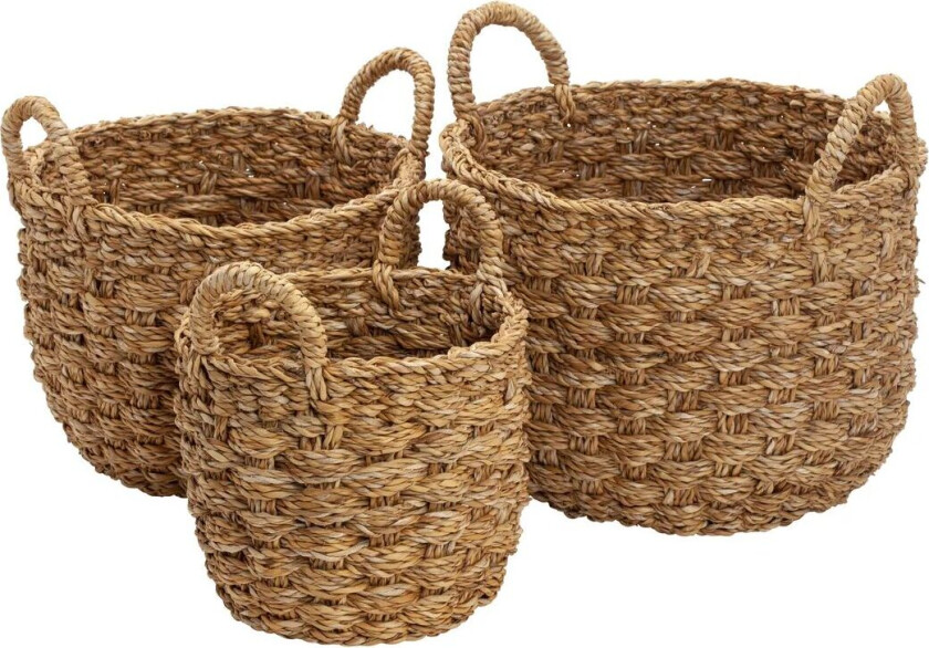 Esther oppbevaringskurv rund 3-pakning Natur