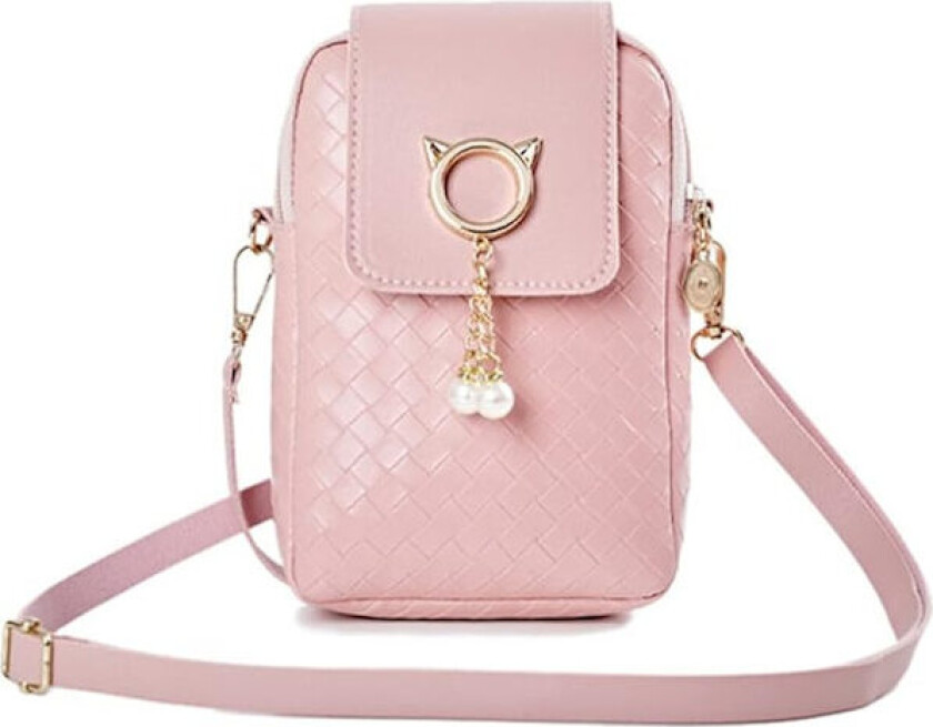 Mini Crossbody PU Mobiltelefon Skulderveske, Damer Glidelås Telefonveske Smart Lommebok Mobiltelefonveske med Justerbar Skulderstropp