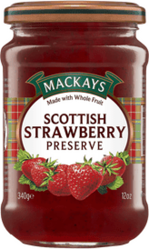 MACKAYS Skotsk Jordbærsyltetøy - 340 g.