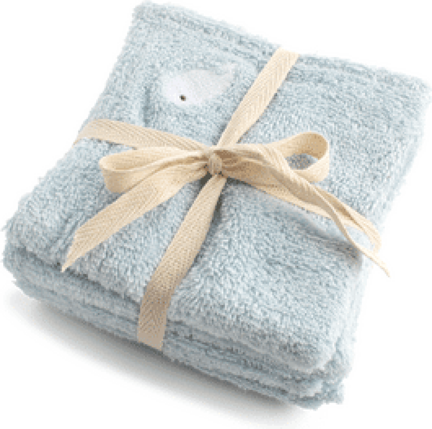 Vaskekluter 27x27 cm GOTS - Brodert hval - 4 stk.