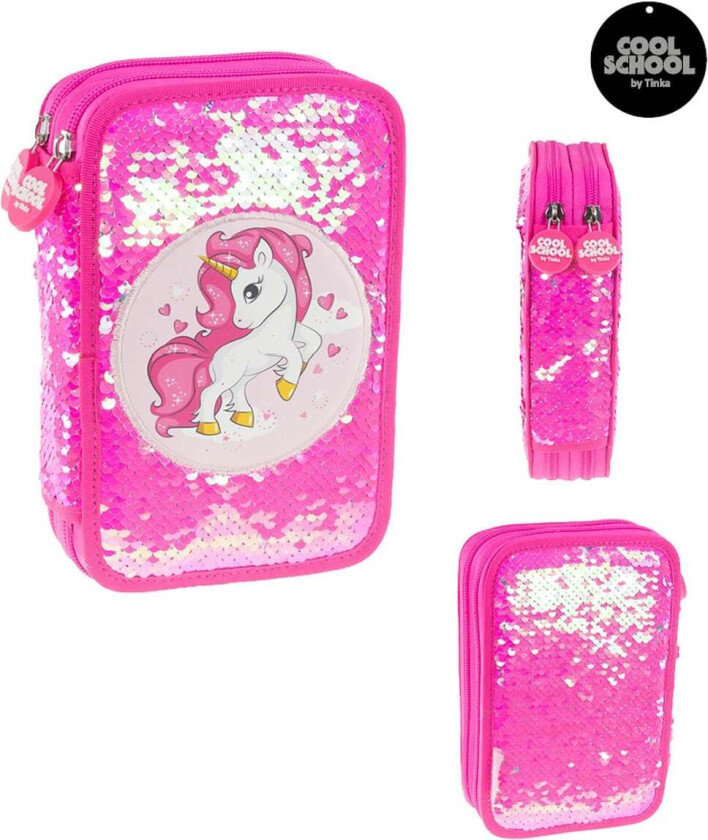 Pencil Case Double Unicorn with Sequins