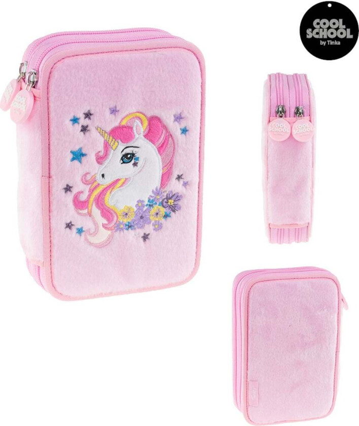 Pencil Case Double Unicorn - Pink