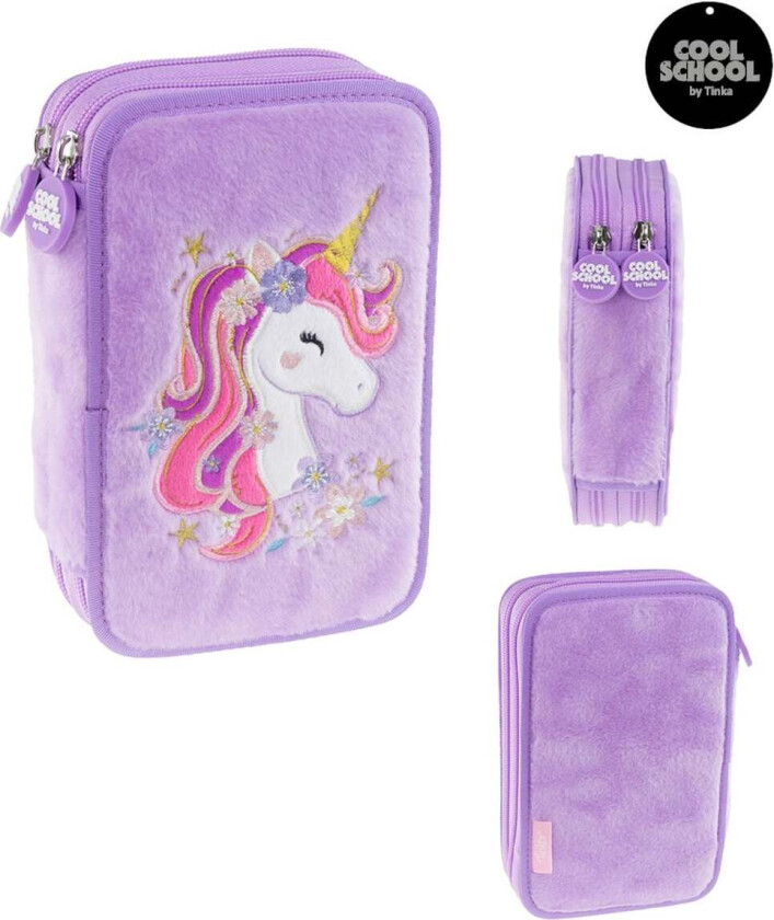 Pencil Case Double Unicorn - Purple