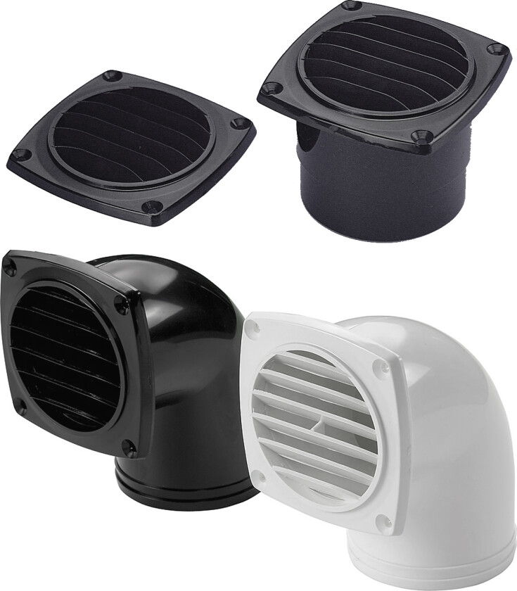 Bilde av Ventilrist plast 3" - flat - hvit