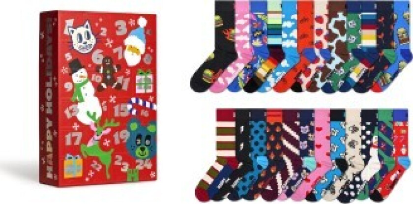 Happy Sock Advent Calendar Socks Gift Set 24-pakning
