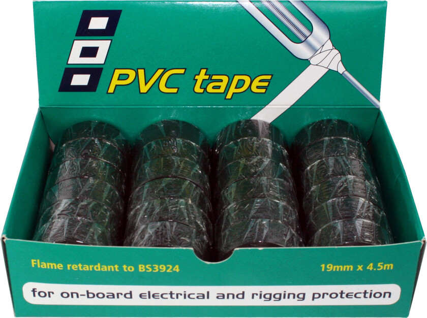 PSP Elektrikertape 24 stk - sort - 19 mm - 4,5 m