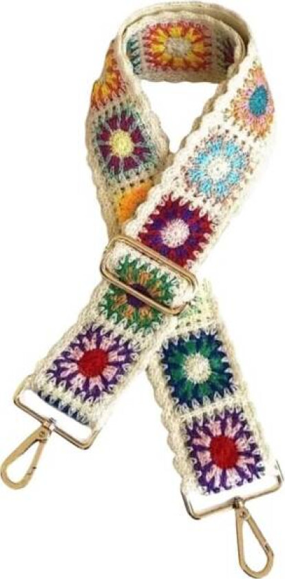 Veskerem - Skulderrem - Sølvspenne - Justerbar - Heklet Blomster Veskerem Erstatning - Crossbody for Håndvesker - Dame Gitarrem - 2