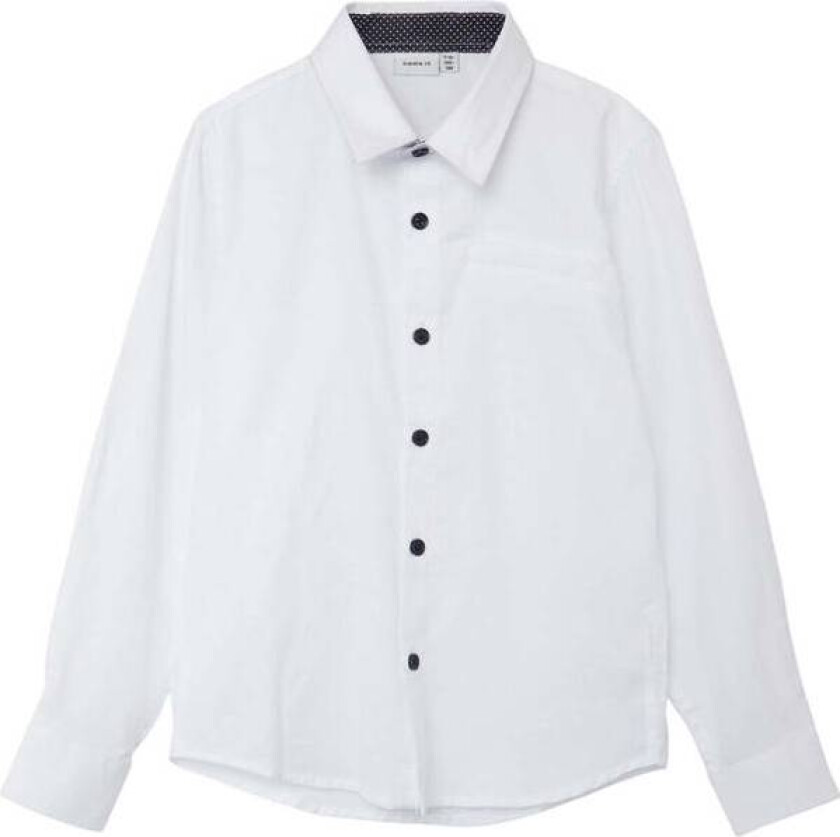 Bilde av Name It Nmmeshirt skjorte til barn og ungdom, Bright White