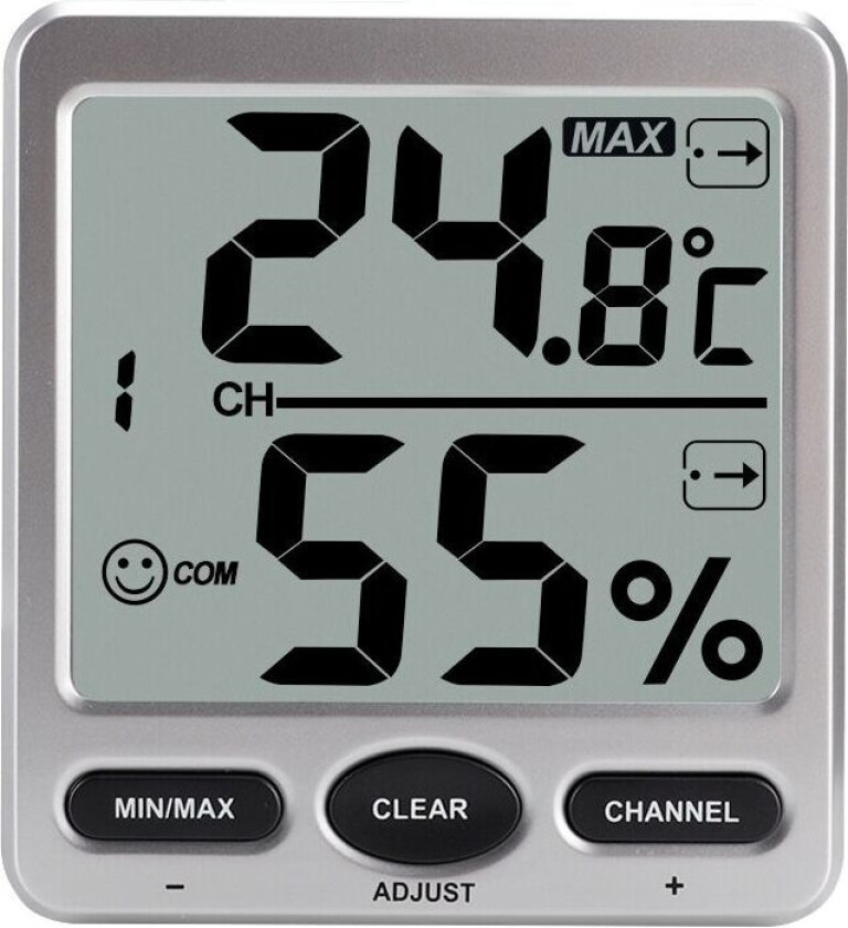 INF Digitalt innendørs termometer hygrometer Sølv